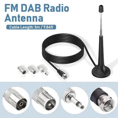 £8.58 • Buy 4Pcs Telescopic DAB FM Radio Aerial Hifi System Indoor FM Radio Antenna Adapter