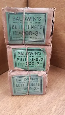 £80 • Buy Vintage Antique Baldwin Hinges 3  Cast Iron  - New Old Stock - Boxed - 12 Pairs