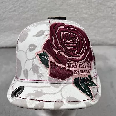 Red Monkey Los Angeles Trucker Hat Adults One Size White Purple Rose Short Brim • $59.95