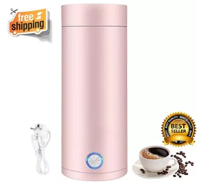 400ml Portable Mini Electric Travel Kettle For Water Tea Coffee Baby Milk - Pink • £16.99