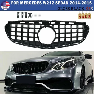 Front Grille Black GT Style For 14-16 Mercedes-Benz E-Class W212 E300 E350 E400 • $92.99