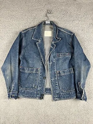 Vtg Gap Jacket Vintage 80s Mens Medium Denim Work USA Made Chore Military Type • $149.99