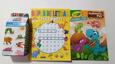 Mudpuppy  Magnetic Shapes Wooden Sopa De Letras Espanol Y Coloring Book Crayola • $30