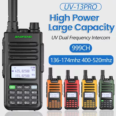 $75.99 • Buy 1/2PC BF UV-13 Pro V2 Walkie Talkie VHF UHF Dual Band Two Way Radio Type-C 10W