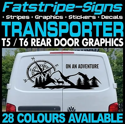 To Fit VW TRANSPORTER T5 T6 COMPASS & MOUNTAIN STICKERS GRAPHICS VAN CAMPERVAN • $27.38