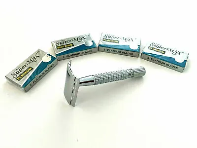 Classic Old Fashion Vintage Safety Razor + 20 Pcs Double Edge Blades Set New • $9.99