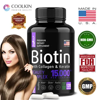 Biotin 15000mcg - MSM Collagen Keratin - Anti-aging For Hair Skin & Nails • $6.92