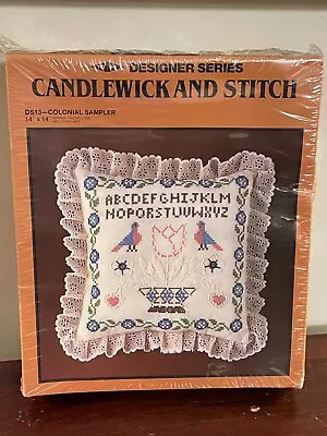 MH Designer Series Candlewick And Stitch Colonial Sampler DS13 Pillow Kit 14  • $14.99