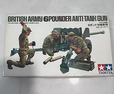 Vintage Tamiya British Army 6 Pounder Anti-Tank Gun 1:35 Scale Model MM105-250 • $21.50