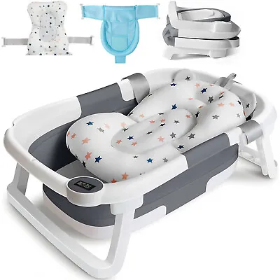 Foldable Baby Bath Tub Newborn Safety Collapsible Portable Infant Shower Bathtub • $40.84