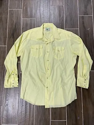 Vintage Mesquite Mens Western Cowboy Shirt 17/35 Pearl Snap Button 70's Niver • $25.46