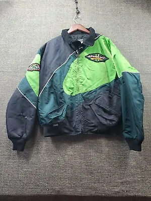 Sz L- Arctic Cat Motorsports Snowmobile Bomber Jacket Green/Black Thinsulate • $24.89