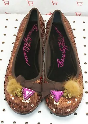 Beverly Feldman Jewel Beaded Sequin Mouse Slip-On Ballet Flats Shoes Womens 7M • $21.21