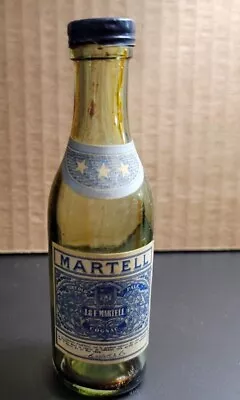 Vintage Martell Cognac 3 Star VSOP Miniature Green Glass Bottle 1950's • $9