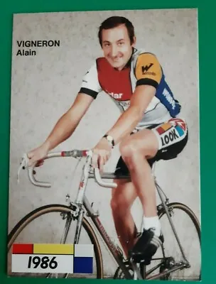 CYCLING Cycling Card ALAIN VIGNERON Team LA VIE CLAIRE WONDER 1986 • $3.18