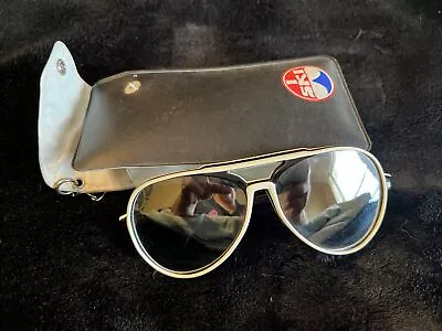 Vintage I Ski Sunglasses 70s Two Tone Blue Mirrored Glass Lenses With Case Japan • $36.99