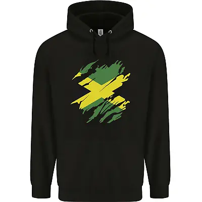 Torn Jamaican Flag Jamaica Day Football Mens 80% Cotton Hoodie • £19.99
