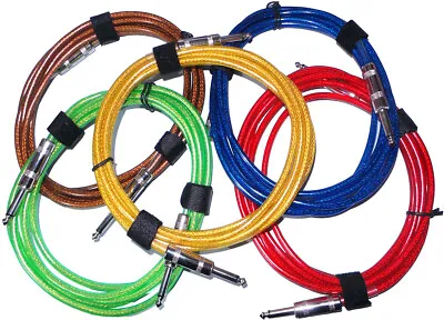 $19.99 • Buy 3m (10 Foot) Guitar Patch Leads Cables In 3 Styles And Value Packs Of 1, 2 Or 3