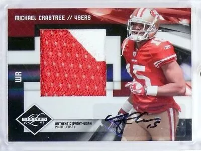 2009 Limited Michael Crabtree Autograph Auto Patch Rc Rookie #D14/25 #18 • $40