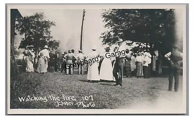 RPPC Watching The Fire Elster Photo HOWE TX Texas Vintage Real Photo Postcard • $29.99