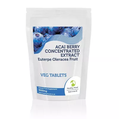 Acai Berry Extract 3000mg X30 Tablets - High Potency Antioxidant Energy Boost & • £3.48