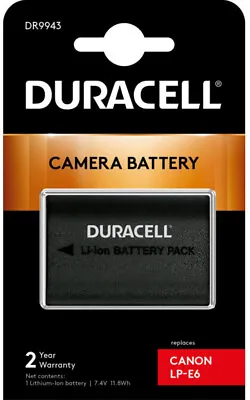 LP-E6 Li-ion Battery For Canon Digital DSLR Camera By DURACELL  #DR9943 (UK) NEW • £31.95