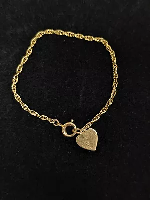 Vintage 14k Gold RAB Hear Charm Small Infant Baby Child Bracelet 4.75 In 1.49g • $69.99