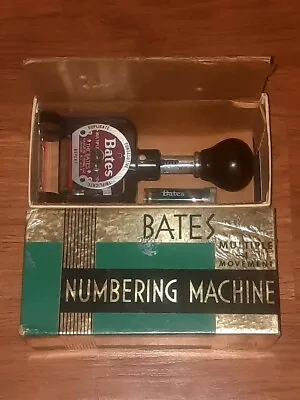 Vintage Bates Numbering Machine 6 Wheels Style E With Original Box • $9.98