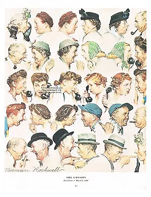 Norman Rockwell Poster Print  THE GOSSIPS  Heard It Through The Grapevine 11x15  • $5.99