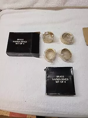 Brass Napkin Rings Made In India Set Of Four Both Boxes NIB • $19.99