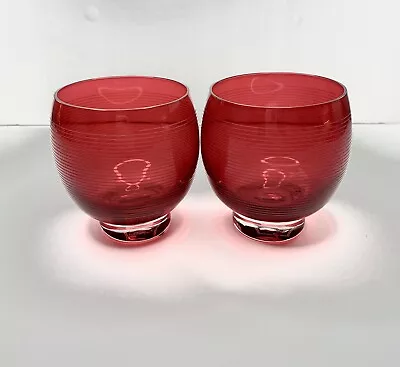 Vintage Mikasa Crystal Cheers Ruby Red Lowball Glasses • $12