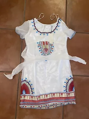 NWT MM Couture White Embellished Dress Short Sleeve Size Sz S • $34.99