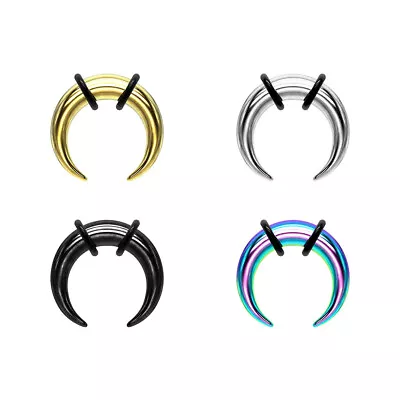 Surgical Steel Crescent Tapers Bull Stretchers Expander Horseshoes Septum Ring • $10.95