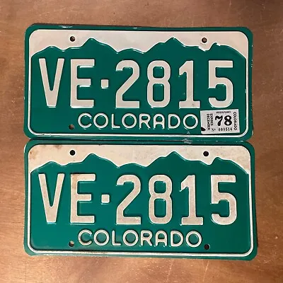 1978 Colorado License Plate Pair # VE- 2815 • $29.99