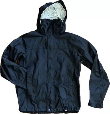 Marmot Men's PreCip Eco Rain Jacket Hooded Black Full Zip Size Small #J41200 EUC • $63.75