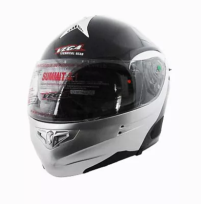 Vega 5506-010 Summit 3.1 2-Tone Modular Full Helmet Gloss Black/Silver 2X-Small • $139.99