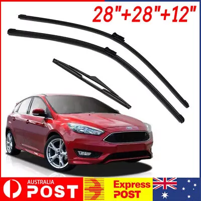 Front ( Pair )+ Rear Windscreen Wiper Blades For Ford Focus LW LZ 2012 - 2018 AU • $13.27