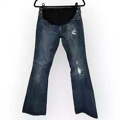 True Religion Joey Twisted Hem Flare Jeans Size 27 Maternity • $45