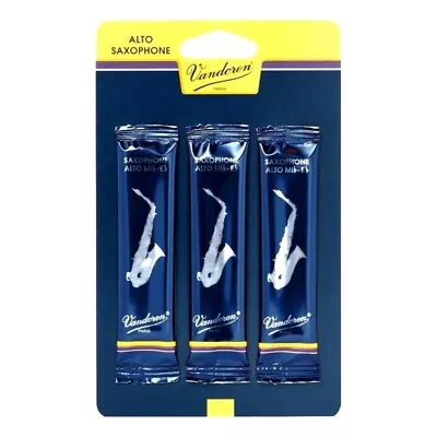 Vandoren VASR2115/3 Alto Sax Traditional Reeds Strength 1.5 Card Of  3 Reeds  • $24