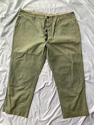 Original WWII P41 USMC Marine Corp HBT Herringbone Trousers Pants XXL 44x32 • $375