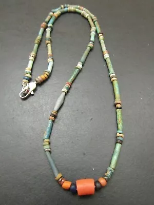 NILE  Ancient Egyptian Amulet Mummy Bead Necklace Ca600 BC • $45