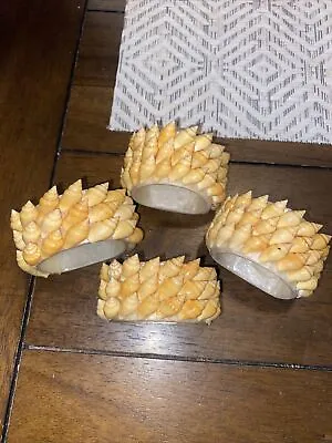 Sea Shell Napkin Rings Mother Of Pearl Set Of 4 Napkin Holders • $10