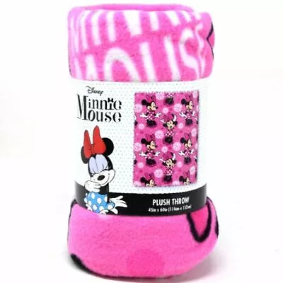 DISNEY MINNIE MOUSE  Girls Fleece Throw Blanket 45 X 60  Pink Cute Gift • $19.99