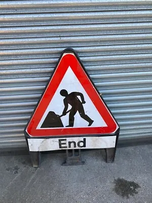Road Works Men At Work End Sign Plastic • £30