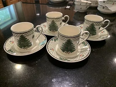 Mikasa Christmas Story Mugs/Saucers~Set Of 4~Excellent! • $24.99