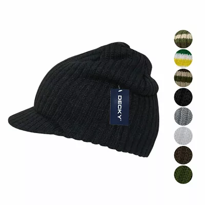 Decky GI Light Weight Beanies Striped Solid Caps Hats Visor Winter Warm Knitted • $11.95