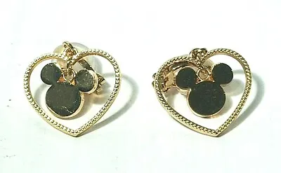  Disney Mickey Minnie Mouse Earrings Clip Classic Gold Woman Girls Fashion Kids • $15.98