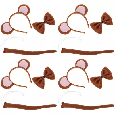  4 Sets Monkey Ears Headband Cloth Child Suit Halloween Animal Cosplay Prop • £15.89