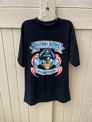 Vintage Bon Jovi Black Graphic Print T Shirt Size XL • $60