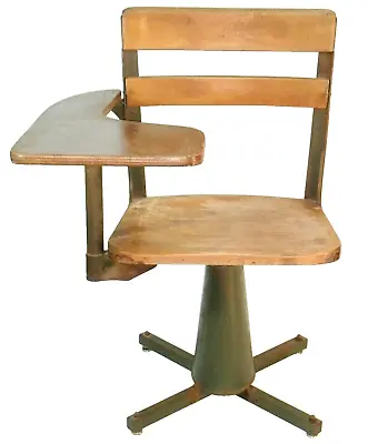 Vintage Industrial Chair School Desk Pedestal Steel • $90